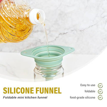 Kitchen Funnel Set 3 Pack, Food Grade Silicone Collapsible Funnel,Small Funnels for Filling Small Bottles, Easy Clean & Space-Saving ﻿ (3Pcs) - color: 3PCS
