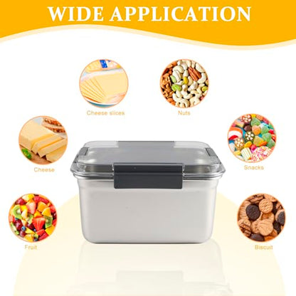 Cheese Container for Refrigerator,Cheese Stainless Steel Container with Lids,Deli Meat Saver, Non Toxic Airtight Storage Container for Stackable Sliced Grated,Shredded,Cheddar Cheeses Holder-Big - size: Large