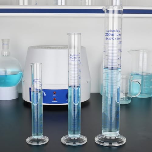 Labasics 4-Pack Borosilicate Glass 10 ml Heavy Wall Graduated Cylinder Measuring Cylinder - size: 10 ml