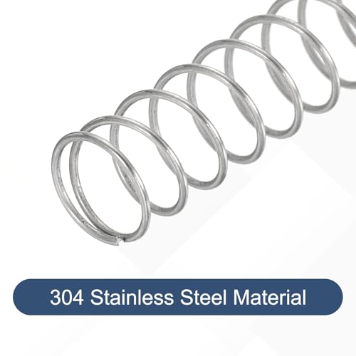 uxcell 50Pcs 304 Stainless Steel Compression Springs, 0.5mm x 8mm x 40mm Small & Tiny Pen Spring for Home Repair & DIY, Workshop & Industrial Use, (Silver Tone) - size: 8mmx40mm