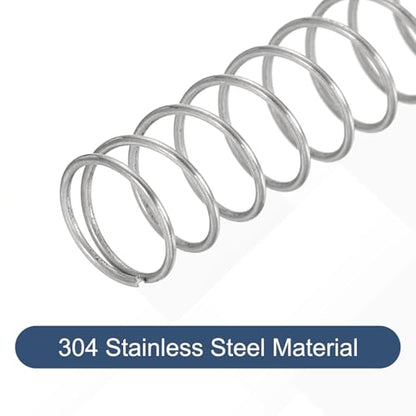 uxcell 50Pcs 304 Stainless Steel Compression Springs, 0.5mm x 8mm x 40mm Small & Tiny Pen Spring for Home Repair & DIY, Workshop & Industrial Use, (Silver Tone) - size: 8mmx40mm