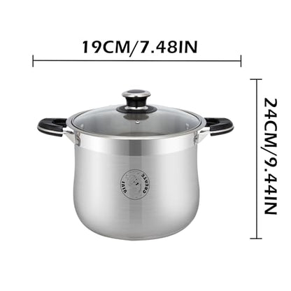 Vivicreate 9 Quart Stainless Steel Stock Pot with Lid Large Induction Cooking Pot for Pasta Soup Boiling Stew with Measurement Marks and Handles - size: 9 Quarts