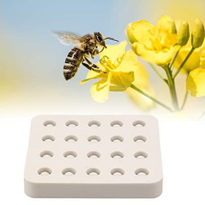 Dpofirs Beekeeping Rearing Box, Queen Rearing System Beekeeping Grafting Kit, Wax Queen Grafting Cups Silicone Beekeeping Beeswax Queen Cell Cups Making (4 Rows 96x92x14mm)