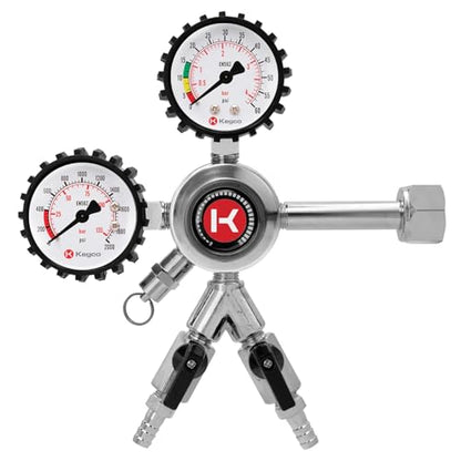Kegco Premium Commercial Grade Dual Gauge Two Product CO2 Draft Beer Regulator
