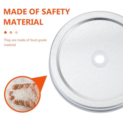 Angoily Mason Jar Fermentation Lid Kit 87mm Wide Mouth Jar Lids with Airlock Fermenter Accessories for Pickling and Home Brewing Random Color