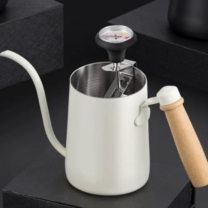 Instant Read Coffee Thermometer with 1.5-Inch Dial & 5.3-Inch Probe, Ideal for Coffee Drinks and Chocolate Milk Foam, Precision Temperature Measuring Tool