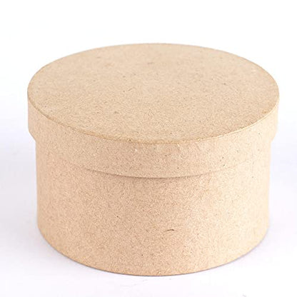Factory Direct Craft Paper Mache Round Box-(24 Pcs) These Round Papier Mache Boxes Come With Lids. Use as a Jewelry Box or Small Gift Box - color: 24 Round Boxes
