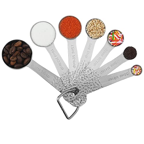 18/8 Stainless Steel Measuring Cups and Spoons Set, Metric & US 6 Measuring Cups and 7 Measuring Spoons with Leveler & 5 Mini Measuring Spoons for Baking & Kitchen