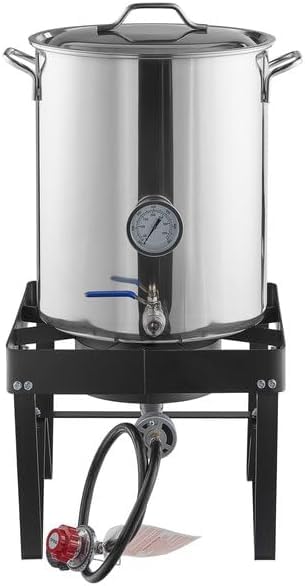 Brewing Kit with 55,000 BTU Single Burner Outdoor Patio Stove 10 Gallon Stainless Steel