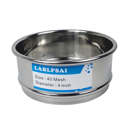 40 Mesh Lab Sieves 4" Diameter 304 Stainless Steel Wire Cloth Test Sieve for Industrial Laboratory Home - size: 40 mesh