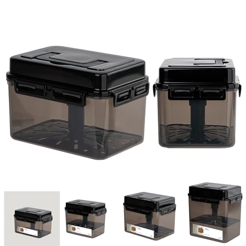 SMART Automatic Press Plate Food Storage Container for Kimchi Sauerkraut Pickle Fermentaion/Airtight Lid Food Storage Container for Preserved Food Bulk Fermentation (4L /1 gal) - size: 4 L