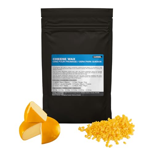 Carmel Cheese Wax, Yellow (1 lb), Food-Grade Wax to Protect Cheese, Wax Beads for Cheese Makers
