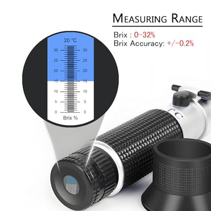 0-32% Brix Meter Refractometer,V-Resourcing Portable Hand Held Refractometer for Sugar Content Test - color: Brix Refractometer ( 0-32% )