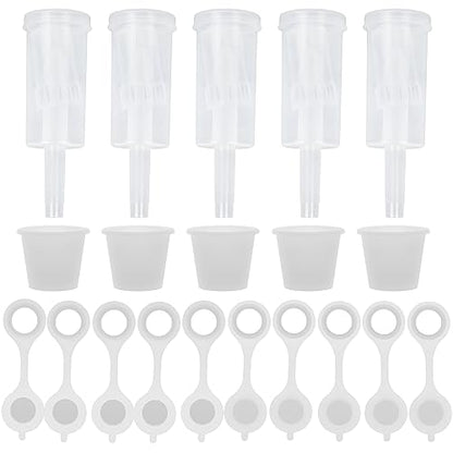 Airlock Set Three-Piece Airlock Drilled #6 Stopper and Grommet for Fermentation, Brewing Wine, Beer Making, Sauerkraut, Pickles, Etc. (5 Pack)