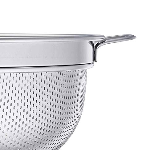 TeamFar Colander, 3qt Colander Strainer Stainless Steel, Solid Handle & Elevation Base, Micro-perforated & Dishwasher Safe - size: 3qt