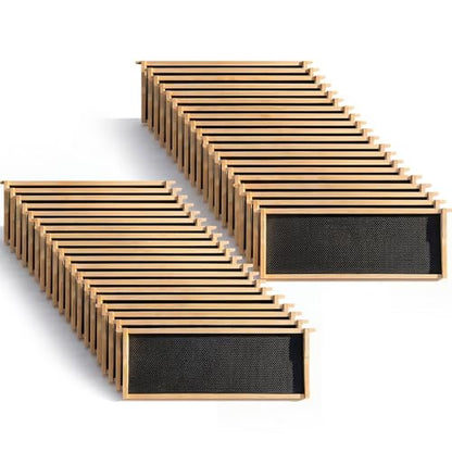 Yuntau 40 Pack Deep Beehive Frames and Foundations Beeswax Coated Food Grade Sheets Cedar Wood Unassembled Frames for Langstroth Deep Brood Boxes Easy to Assemble(Black,19 x 17.6 x 6.3 Inches) - color: Black, size: 19 x 17.6 x 6.3 Inches