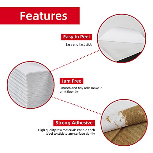 Misofuki 4x6 1 Stack 1000 Labels Fanfold Direct Thermal Shipping Labels Compatible with Rollo, MUNBYN, Zebra, Fargo Label Printer, Permanent Adhesive White Commercial Grade Labels for Thermal Printers - color: F-1-wh