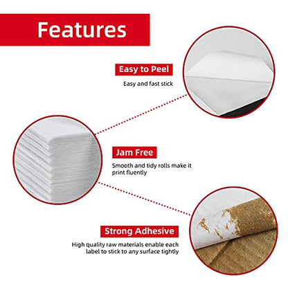 Misofuki 4x6 1 Stack 1000 Labels Fanfold Direct Thermal Shipping Labels Compatible with Rollo, MUNBYN, Zebra, Fargo Label Printer, Permanent Adhesive White Commercial Grade Labels for Thermal Printers - color: F-1-wh