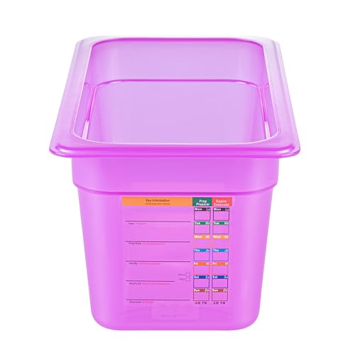 Restaurantware Food Storage Container 1 Pack of 5.6 qt Plastic Stackable Microwave-Safe Bin Dishwasher Safe Freezer Safe Purple Containers for Kitchen Storage - size: 1/3 Size