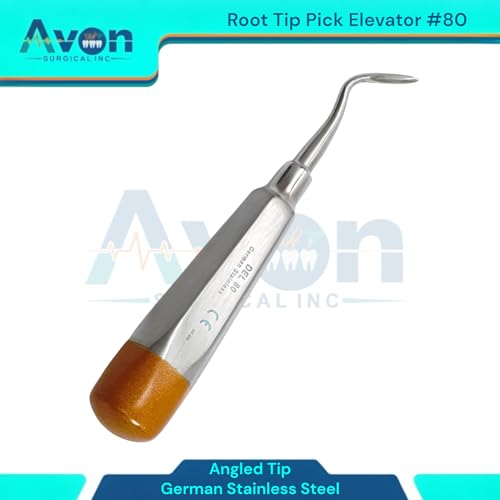 No. 79 & No. 80 Apical Root Tip Pick Elevator, Angled Tip, Hollow Gold Color Handle | Autoclave Safe German Stainless Steel Instruments (Set of 2)
