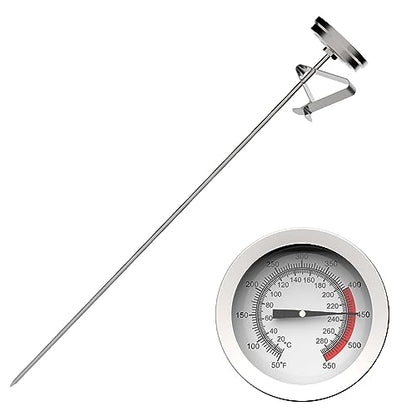 Candy Thermometer with Pot Clip & 8 Inch Probe Length - Best Oil Thermometer for Frying,Candy Thermometer for Candy Making,Tall pots,Candle,Candy Making,Deep Frying (1, 8) - size: 8