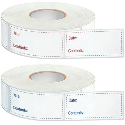 1000pcs Food Labels, AIMEIKI 1 x 3 Inch Removable Date Stickers Freezer Labels for Food Containers, Easy to Write-On & No Residue (2 Rolls) - style: 1x3inch labels