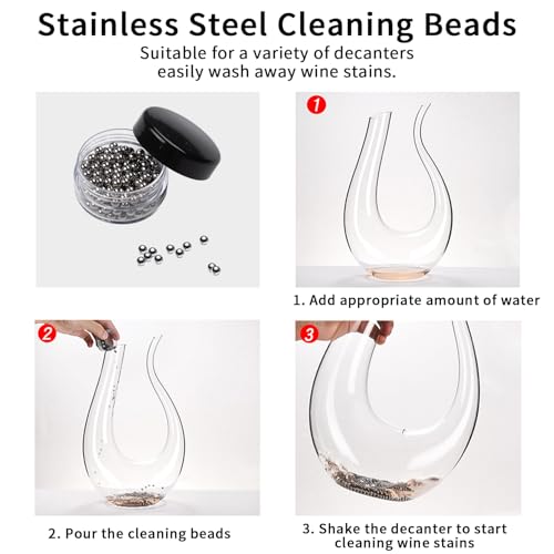 Wine Decanter Drying Stand with Rubber Coated Top to Prevent Scratches, Wine-Decanter Drying Rack for Standard Large Wine Decanters, Decanter Cleaner Includes Cleaning Brush & Decanter Cleaning Beads - style: Decanter Drying Stand
