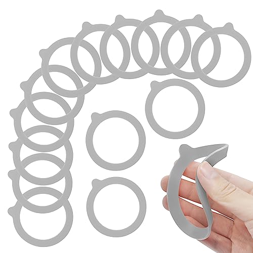 12 Pieces Silicone Replacement Gasket for Jars, Airtight Rubber Seals Rings for Glass Clip Top Jars, Leakproof Silicone Gasket Sealing Rings for Mason Jars, Elastic and Fits Most Sizes (Grey) - color: Grey