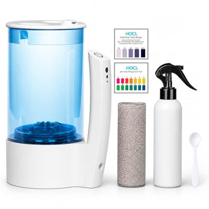 Eco One Portable Hypochlorous Acid (HOCL) Generator Machine, DIY Multi-Purpose Cleaner & Disinfectant, Includes Test Strips, Microfiber Cloth and Fine Mist Sprayer