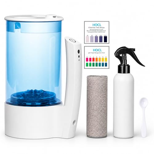 Eco One Portable Hypochlorous Acid (HOCL) Generator Machine, DIY Multi-Purpose Cleaner & Disinfectant, Includes Test Strips, Microfiber Cloth and Fine Mist Sprayer