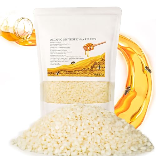 TRINIDa Beeswax Pellets 2LB(32 oz), Organic White Bees Wax for DIY Candles, Beeswax for Candle Making, Skin, Body, Face, and Hair Care, Lotions, DIY Creams, Lip Balm and Soap Making Supplies - color: white 2lb