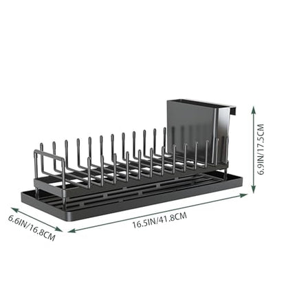 Cup Drying Rack Dish Drying Water Bottle Dryer Rack Long Kitchen Sink Counter Drainer Over Tray Plate Forks Glass Cups Spoons Organizer