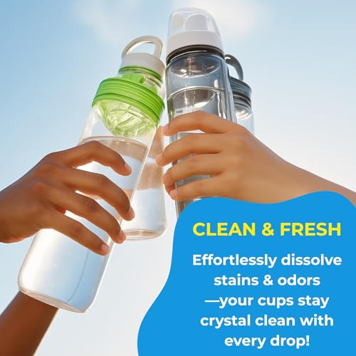 flowcheer Bottle Cleaning Tablets 36-Pack | Powerful & Odor-Control Formula | Deep Cleaner for Stainless Steel, Glass, Thermos, Tumblers, Hydration Bladders | Ideal for Daily Household & Outdoor Gear