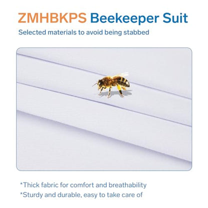 Beekeeper Suit, Full Body with Fencing Veil & Goatskin Gloves - size: XL for 5'7"-5'11"
