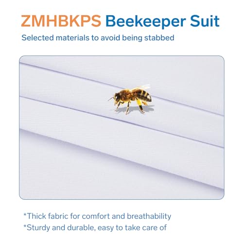 Beekeeper Suit, Full Body with Fencing Veil & Goatskin Gloves - size: XL for 5'7"-5'11"