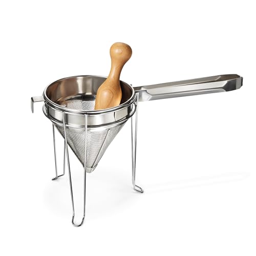 Weston Stainless Steel Cone and Pestle Set (83-3030-W), 2 Quart Capacity, Dishwasher Safe, 1.9-Liter, Silver