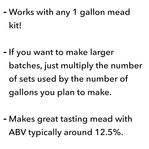 Mead Making Kit Refill Pack - Make 1 Gallon - Works with ANY 1 Gallon Mead Making Kit - Perfect for DIY Honey Wine Homebrewing
