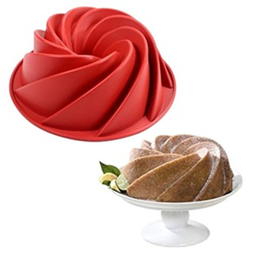 9.6'' Flower Shape Silicone Baking Molds, FantasyDay Anniversary Birthday Tray-Wedding Festival Party Silicone Cake Molds for Muffins Brownie Cornbread Candy Chocolates Butter Fondant Soap Gummy Bread - color: White