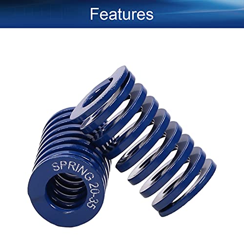 Heyiarbeit 20mm OD 10mm ID 35mm Long Spring Steel Spiral Stamping Light Load Compression Mould Die Spring for 3D Printer Blue 2Pcs - color: Blue, size: TL-20-10-35
