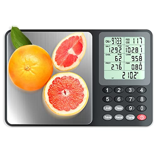 Fuzion Nutrition Food Scale, Digital Food Scale for Weight Loss, Calculating Food Facts, Macro, Calorie, Meal Prep, Portion Control, Stainless Steel - size: 7.7x5.0in