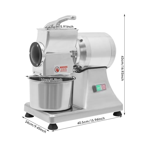 Electric Cheese Grinder,110V 550W Cheese Shredder W/Safety Shield & Bucket,Heavy Duty Food Shredder for Block Cheese,88 Lbs/Hour