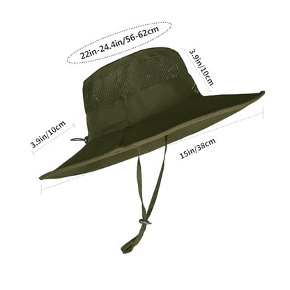 Sun Hats for Men Women Fishing Hat UPF 50+ Breathable Wide Brim Summer UV Protection Hat - color: 1pack-army Green