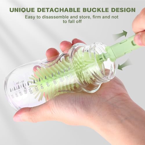 Baby Bottle Cleaner Brush Set Travel Baby Bottle Cleaning Kit Toddler Cleaning Set Travel Bottle Cleaner Kit After Birth Essentials for Mom Kit Toddler Travel Essential Convenience kit - color: Green