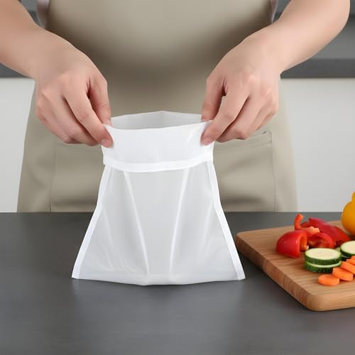 6 PCS White Nylon Straining Bag, Fine Mesh Brew Bags Homebrew Beer Reusable Hops Bag Wine Filters for Sediment Cider Dry Strainer Bags for Home Brewing and Wine Making Supplies (21×16 cm)
