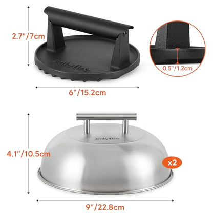 onlyfire Griddle Accessories Kit for Blackstone, Melting Dome, Grill Press