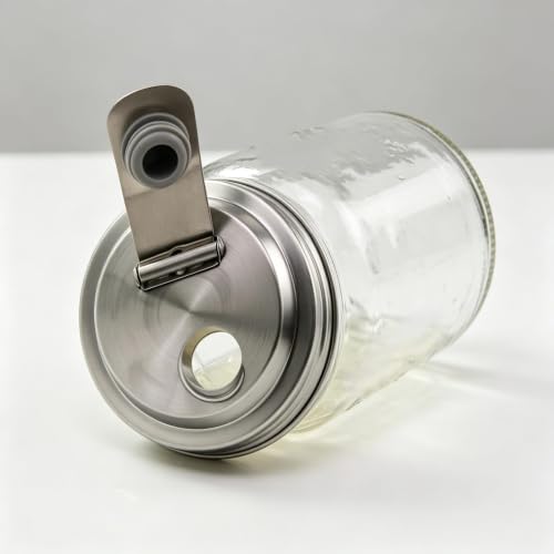 2026 New 2 Pack Stainless Steel Mason Jar Pour Spout Lids Wide Mouth Flip Top Lid 304 Food Grade Metal Sealing Cover for Coffee Juice Fermentation