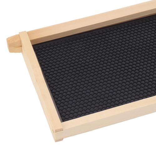 10 Set Beehive Frames with Beeswax Coated Foundation Sheets, Pine Wood Shallow Frames for Beekeeping Supplies