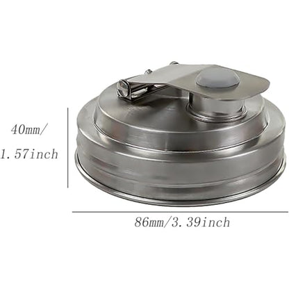 2026 New 2 Pack Stainless Steel Mason Jar Pour Spout Lids Wide Mouth Flip Top Lid 304 Food Grade Metal Sealing Cover for Coffee Juice Fermentation