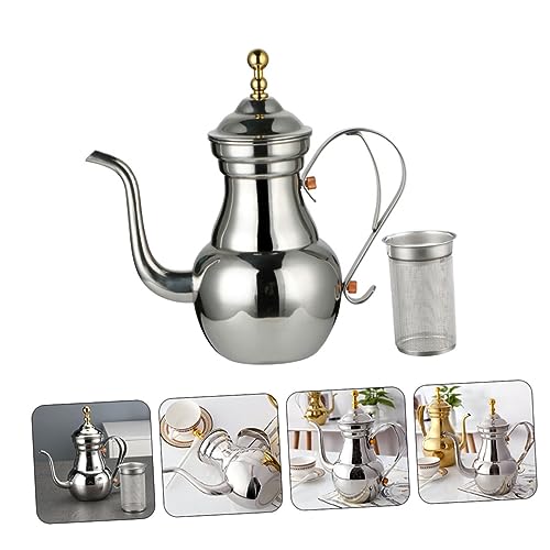 MAGICLULU Samovar Style Tea Kettle Kettle Thermometer Stainless Steel Teapot Tea Infuser Court Pot Hand Brewing Pot Design