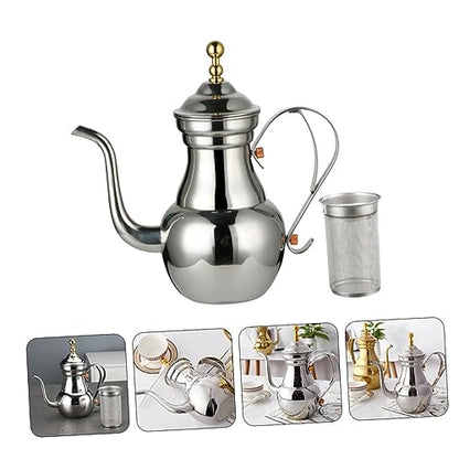 MAGICLULU Samovar Style Tea Kettle Kettle Thermometer Stainless Steel Teapot Tea Infuser Court Pot Hand Brewing Pot Design